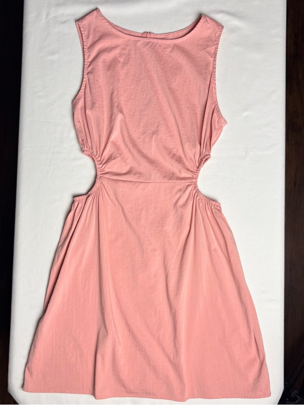 Pink Rayon Mini Dress, Side Cutouts- M